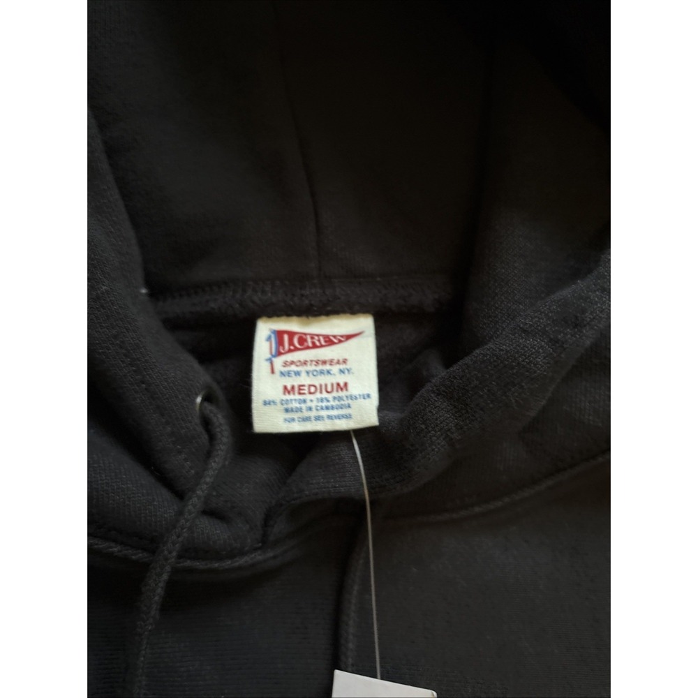 J Crew Sportswear Black Hoodie Men's Medium New With Tag Heavy Construction - Picture 6 of 7